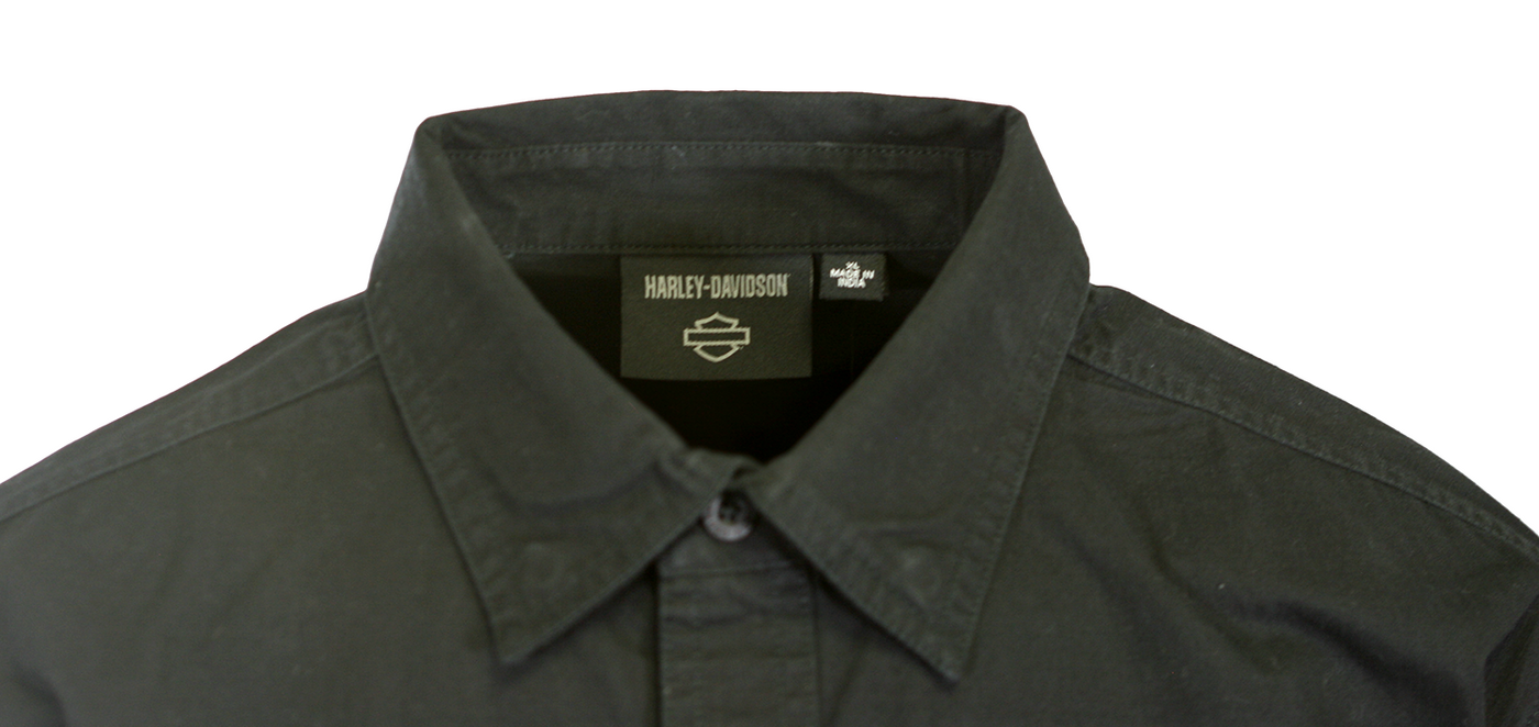 Harley-Davidson Men's Shirt Black Beauty Park Shirt L/S Woven (S64)