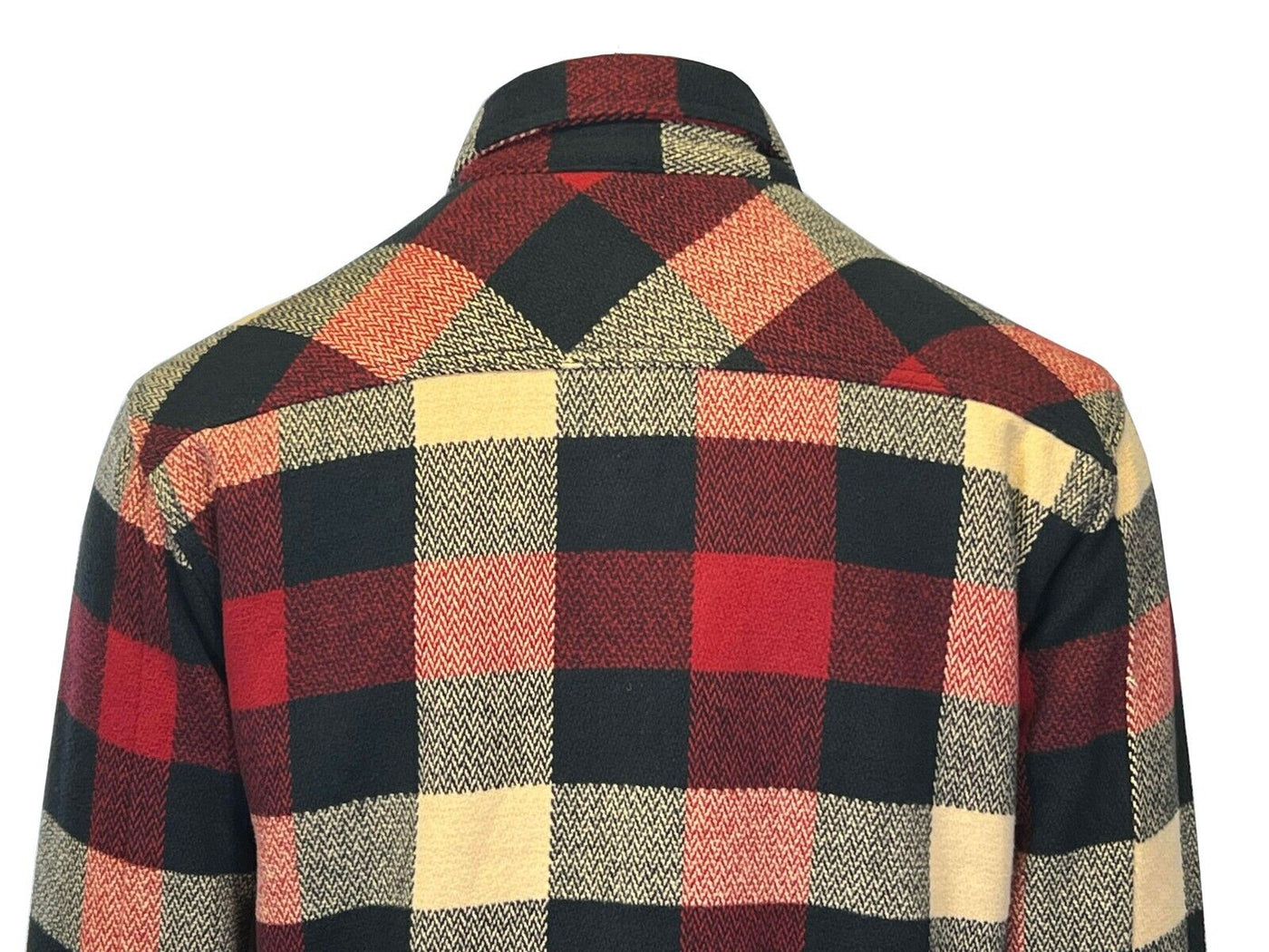 Branded Men's Red Black Cream Shirt Plaid Jacket Sherpa Lined L/S (S73)