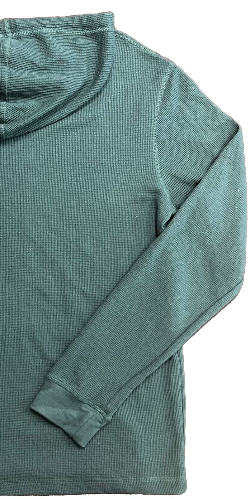 Hurley Men’s Green Hoodie Waffle Knit Sweatshirt Pullover Hooded (S01)