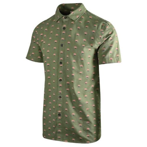 O'Neill Men's Shirt Green Sunset Print Chambray Short Sleeve Woven (360)