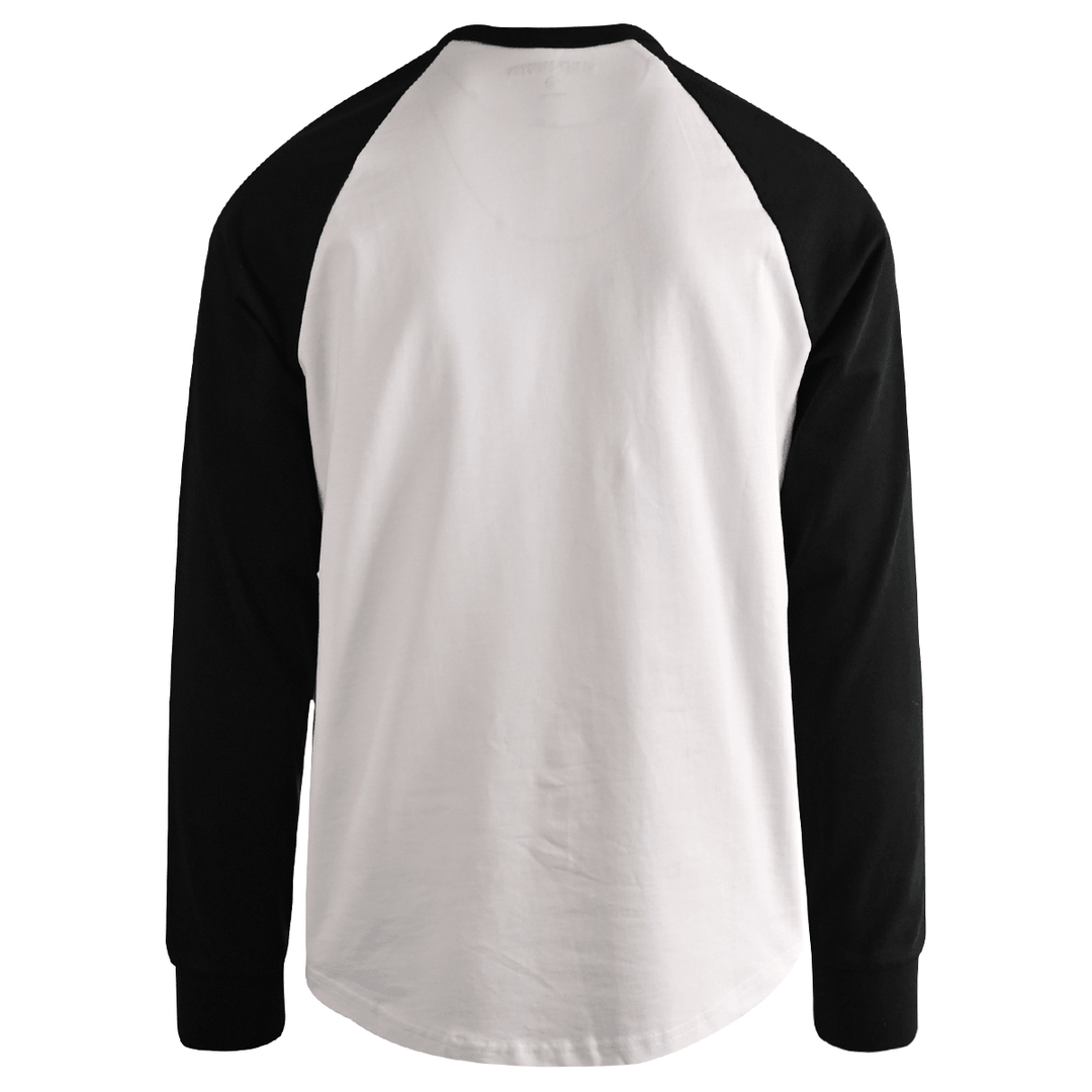 HD Branded Men's T-Shirt Black #1 Race Raglan Graphic Long Sleeve (S27)