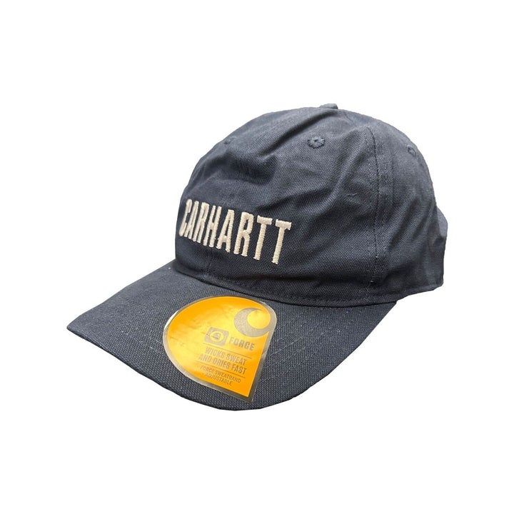 Carhartt Navy &amp; White Canvas Cap FastDry Comfort Block Letters (S09)