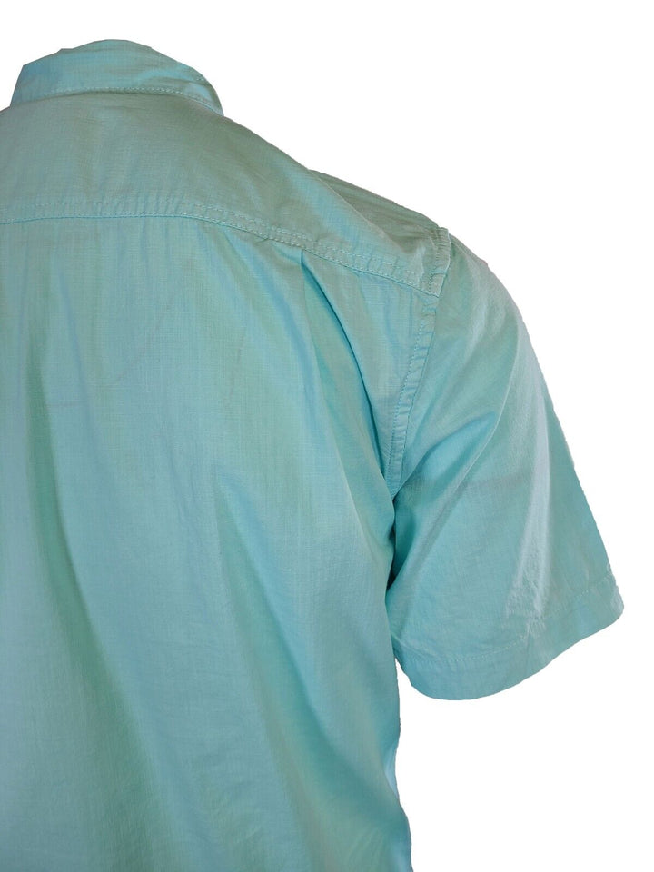 Tommy Bahama Men's Aqua Mist Shirt Blue Logo Short Sleeve Button (S03)