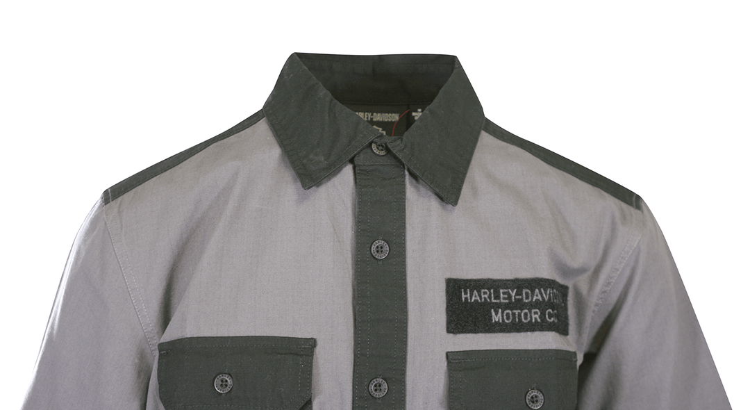 HD Branded Men's Shirt Blackened Pearl Colorblocked Bar & Shield S/S (S56)