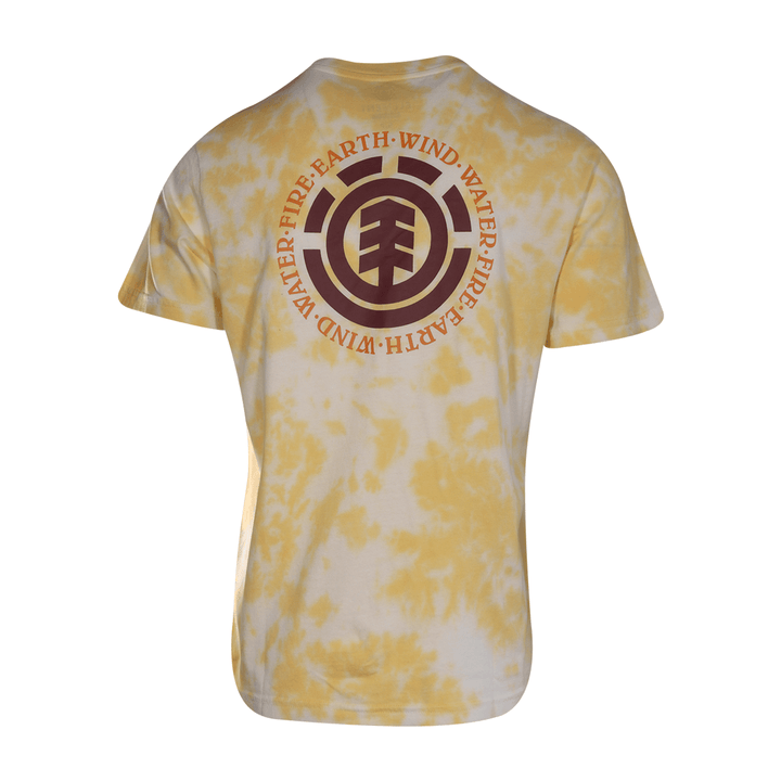 Element Men's T-Shirt Yellow Tie-Dye Four Elements Solid Graphic S/S (S13)