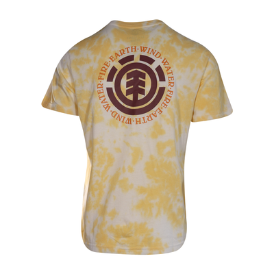 Element Men's T-Shirt Yellow Tie-Dye Four Elements Solid Graphic S/S (S13)