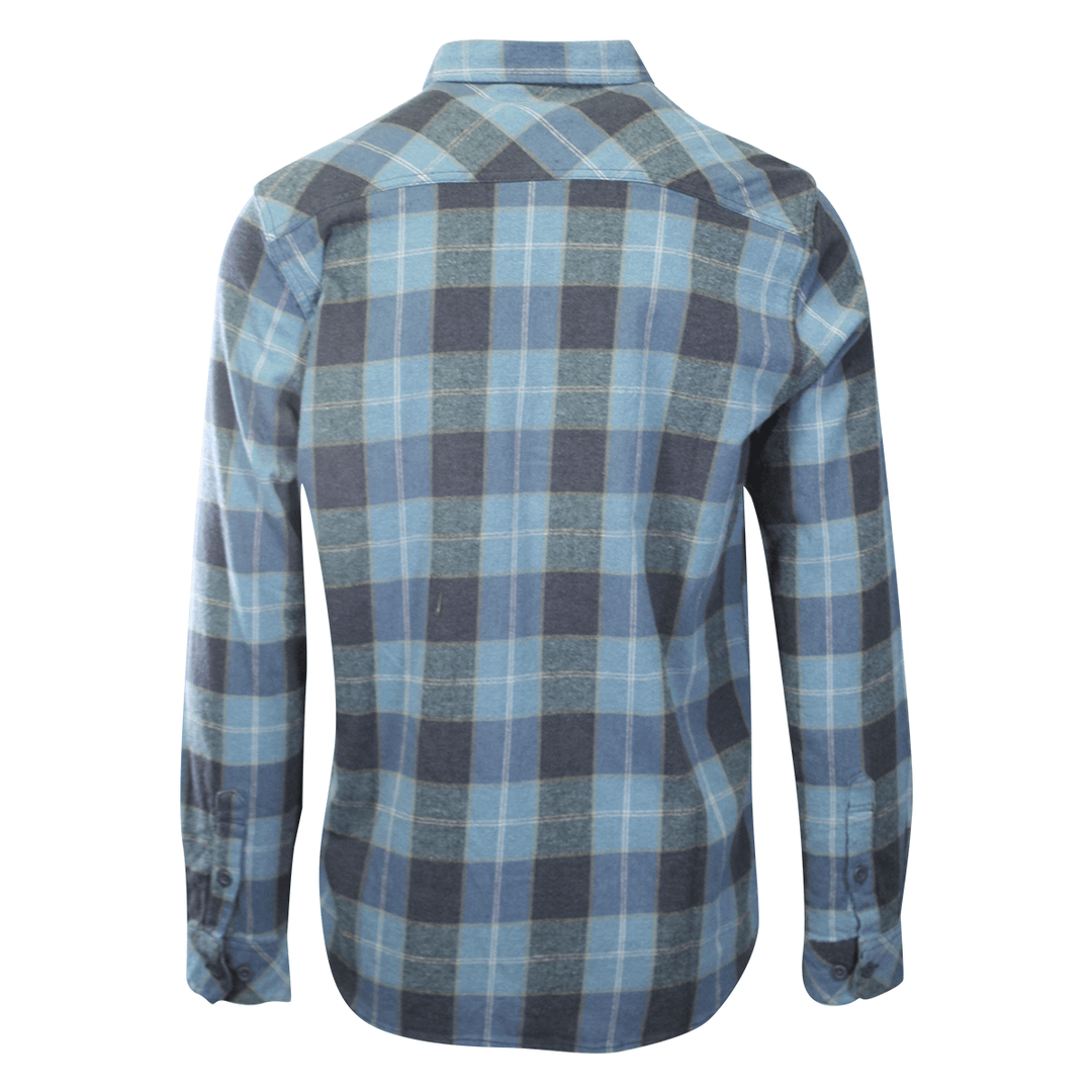 O'Neill Men's Navy Blue Shirt Redmond Plaid Stretch Flannel Long Sleeve (S24)