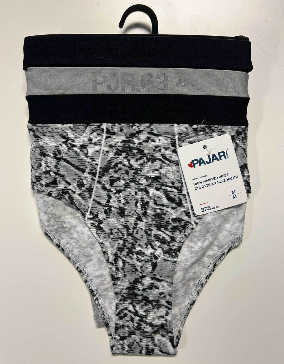 Pajar Women's Black Grey 3 Pack High Waisted Brief