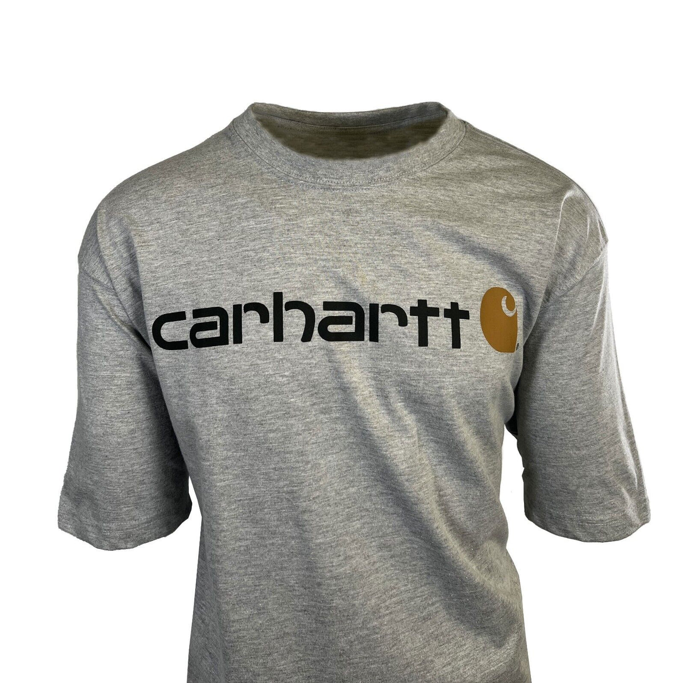 Carhartt Men's Grey T-Shirt Crew Neck S/S Graphic Text Logo (S03)