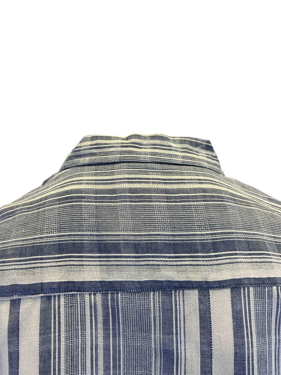 Vstr Premium Men's Navy White Shirt Vertical Stiped Button Down S/S (S01)