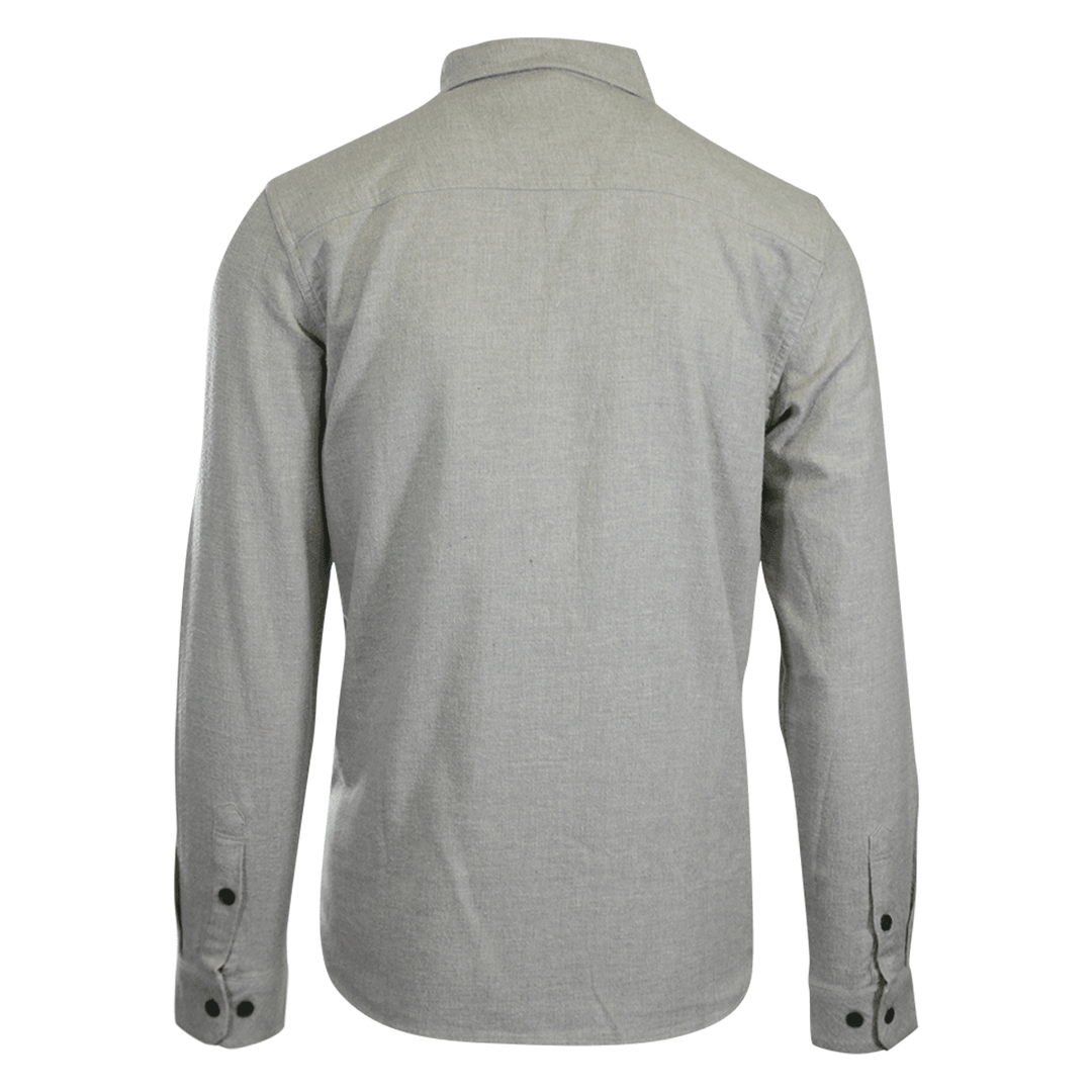 O'Neill Men's Light Grey Shirt Redmond Solid Stretch Flannel Long Sleeve (S22)