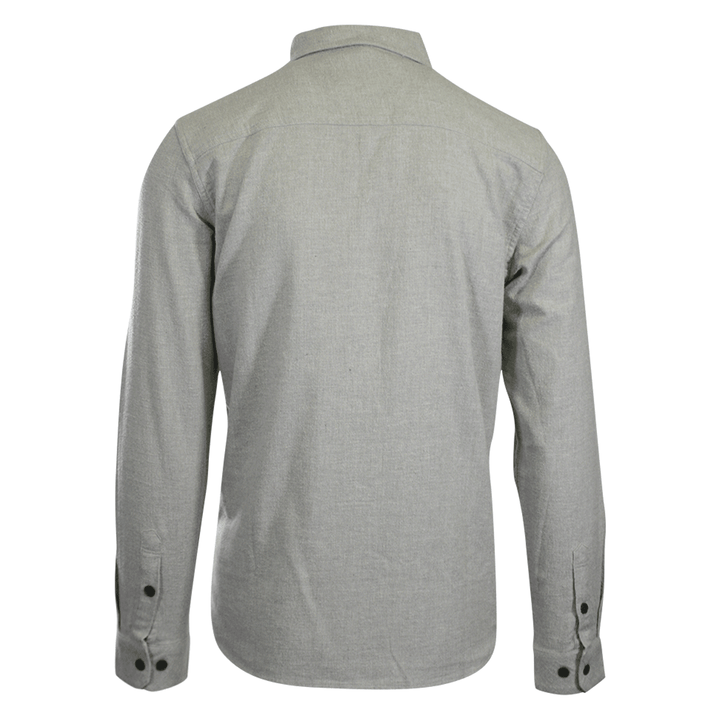 O'Neill Men's Light Grey Shirt Redmond Solid Stretch Flannel Long Sleeve (S22)