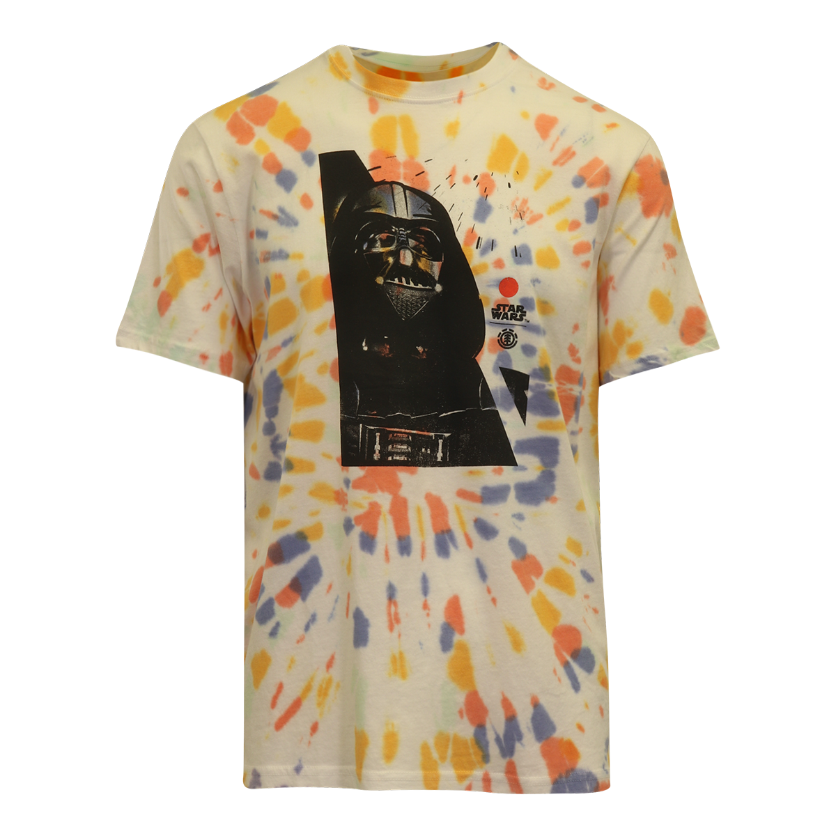 Element x Star Wars Men's T-Shirt Darth Vader White Multi-Color Tye-Dye (S04)