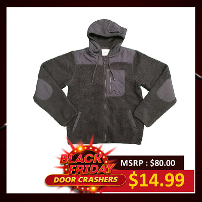 Jack & Jones Men's Black Jacket Authentic Sherpa Teddy Fleece (S01)