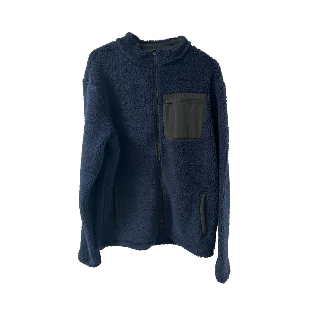 Mountain Ridge Men's Navy Sweater Teddy Woodland Jacket (S02)