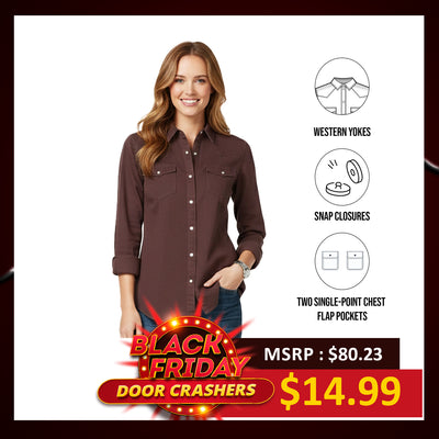 Ariat Women's Chocolate Truffle Shirt Real Jurlington Snap Western (S15)