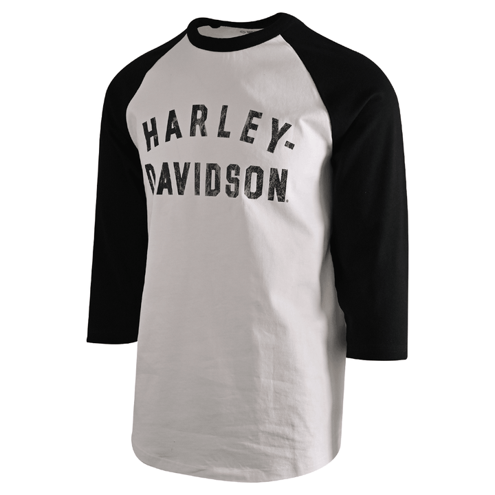 HD Branded Men's T-Shirt Bright White Colorblocked Staple 3/4 Raglan (S29)