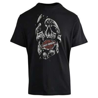 Harley-Davidson Men's T-Shirt Black Broken Skull Short Sleeve (S51)