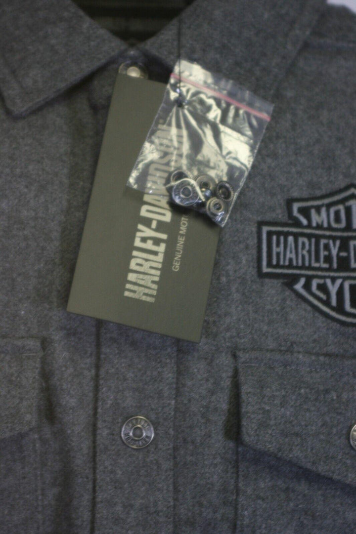 HD Branded Men's Shirt Dark Grey Shadow Long Sleeve Woven (S60)