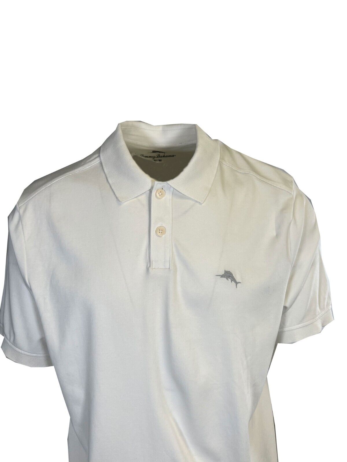 Tommy Bahama Men's White Performance Polo 2 Buttons T-Shirt S/S (S01)