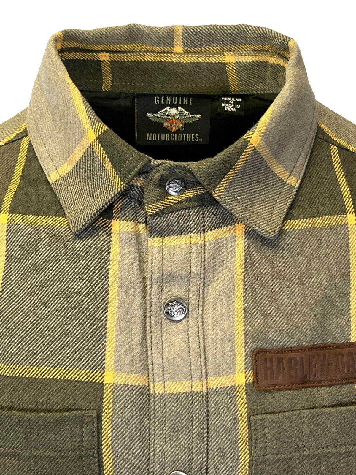 Branded Men's Plaid Shirt Jacket Vintage Yarn Dyed L/S Shacket (S72)