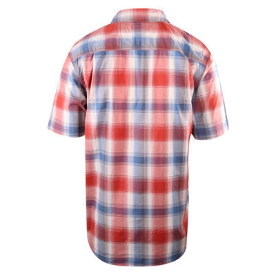 Carhartt Men's Red Blue White Plaid Lightweight Snap-Front S/S Woven Shirt (S06)