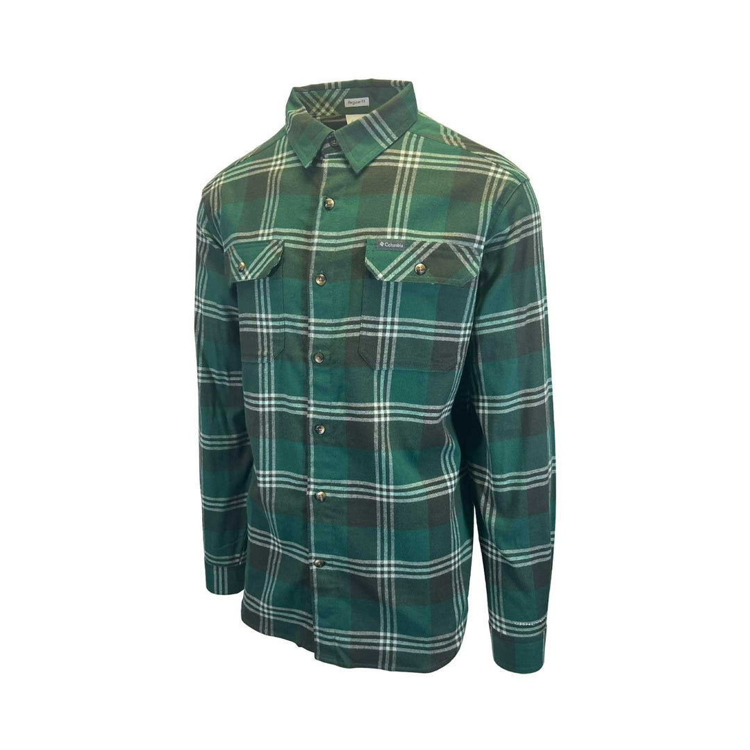 Columbia Men's Rain Forest Trails Edge Plaid Shirt Flare Gun Stretch Flannel L/S