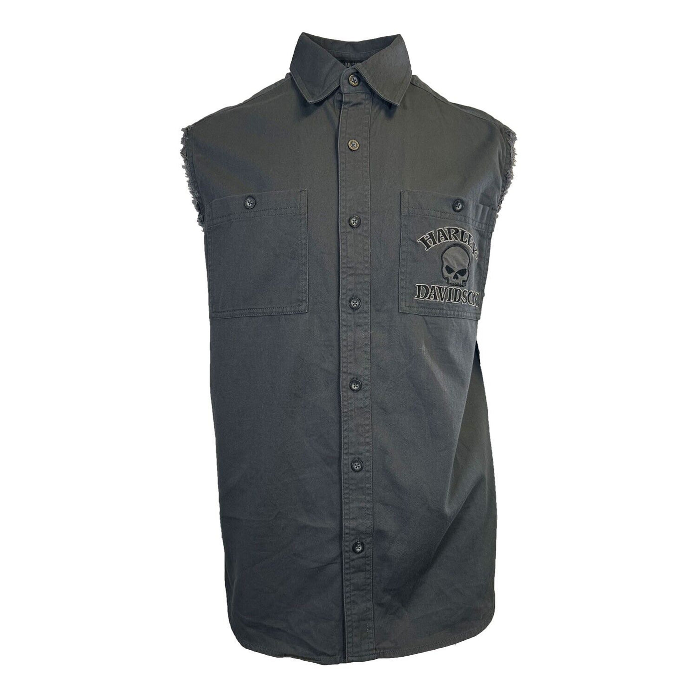 Branded Men's Grey Vest Willie G Skull Sleeveless Shirt (S64)