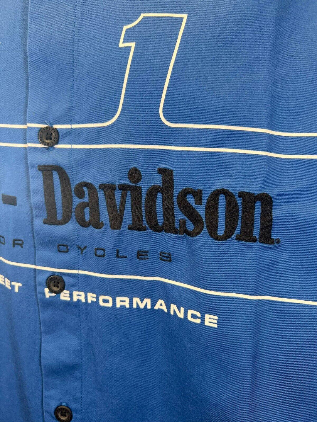 HD Branded Men's True Blue Shirt #1 Racing Logo Short Sleeve (S19)