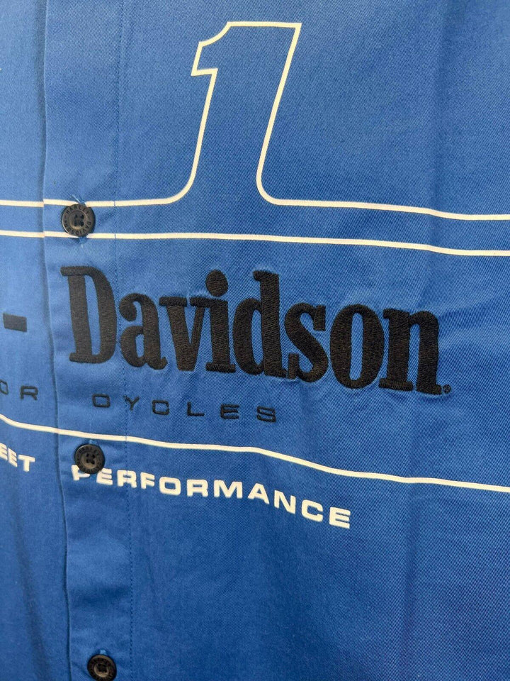 HD Branded Men's True Blue Shirt #1 Racing Logo Short Sleeve (S19)