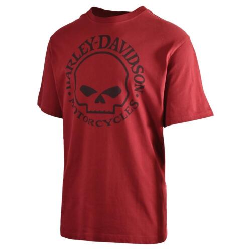 Harley-Davidson Men's T-Shirt Merlot Red Skull Short Sleeve (S56)