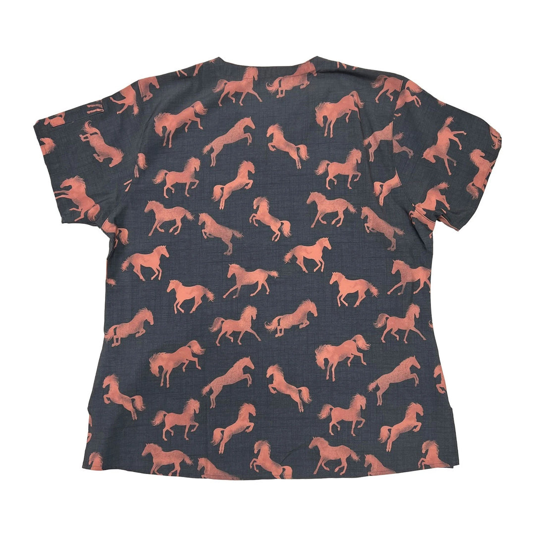 Carhartt Women's Scrub Force Pocket Rugged Flex V-Neck Print Top D Ring (M03)