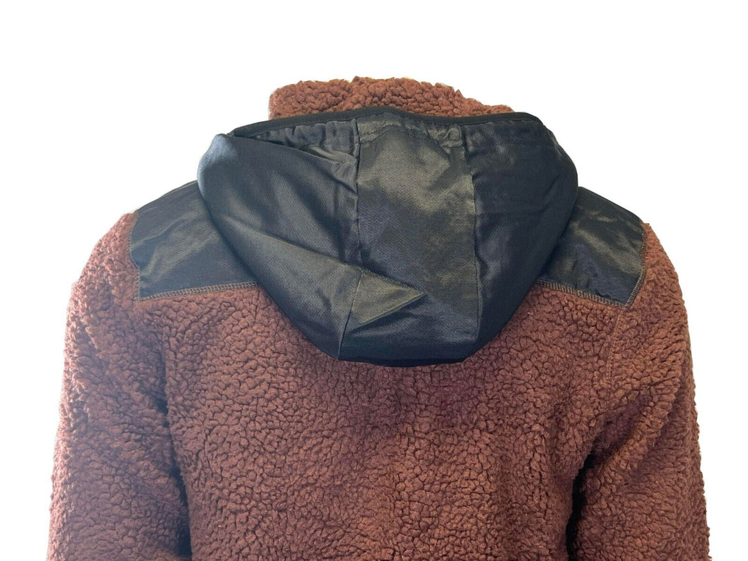 Jack & Jones Men's Maroon Jacket Authentic Sherpa Teddy Fleece (S04)