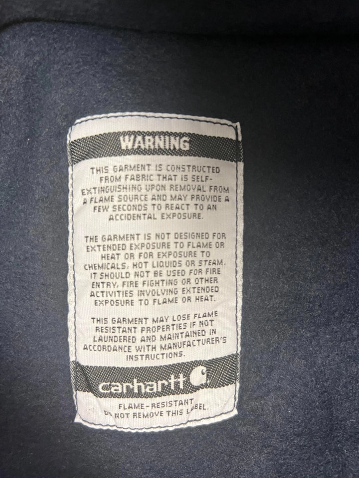 Carhartt FR Men′s Navy Sweatshirt Quarter Zip Mock Neck (S51)