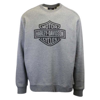 Harley-Davidson Men's Heather Grey Official Logo L/S Pullover Sweatshirt (S01)