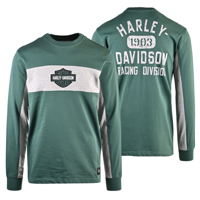 Harley-Davidson Men's Sweatshirt Bistro Green Racing Bar & Shield L/S (S35)