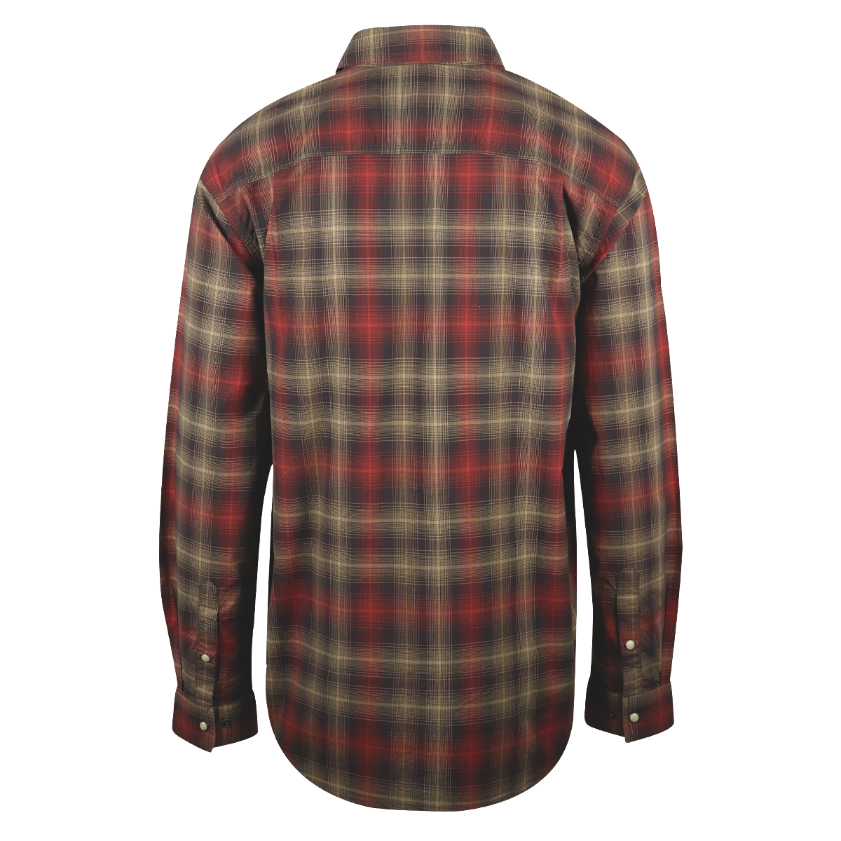 Carhartt Men's Red Brown Tan Plaid Relaxed Fit Snap Front L/S Woven Shirt (S03)