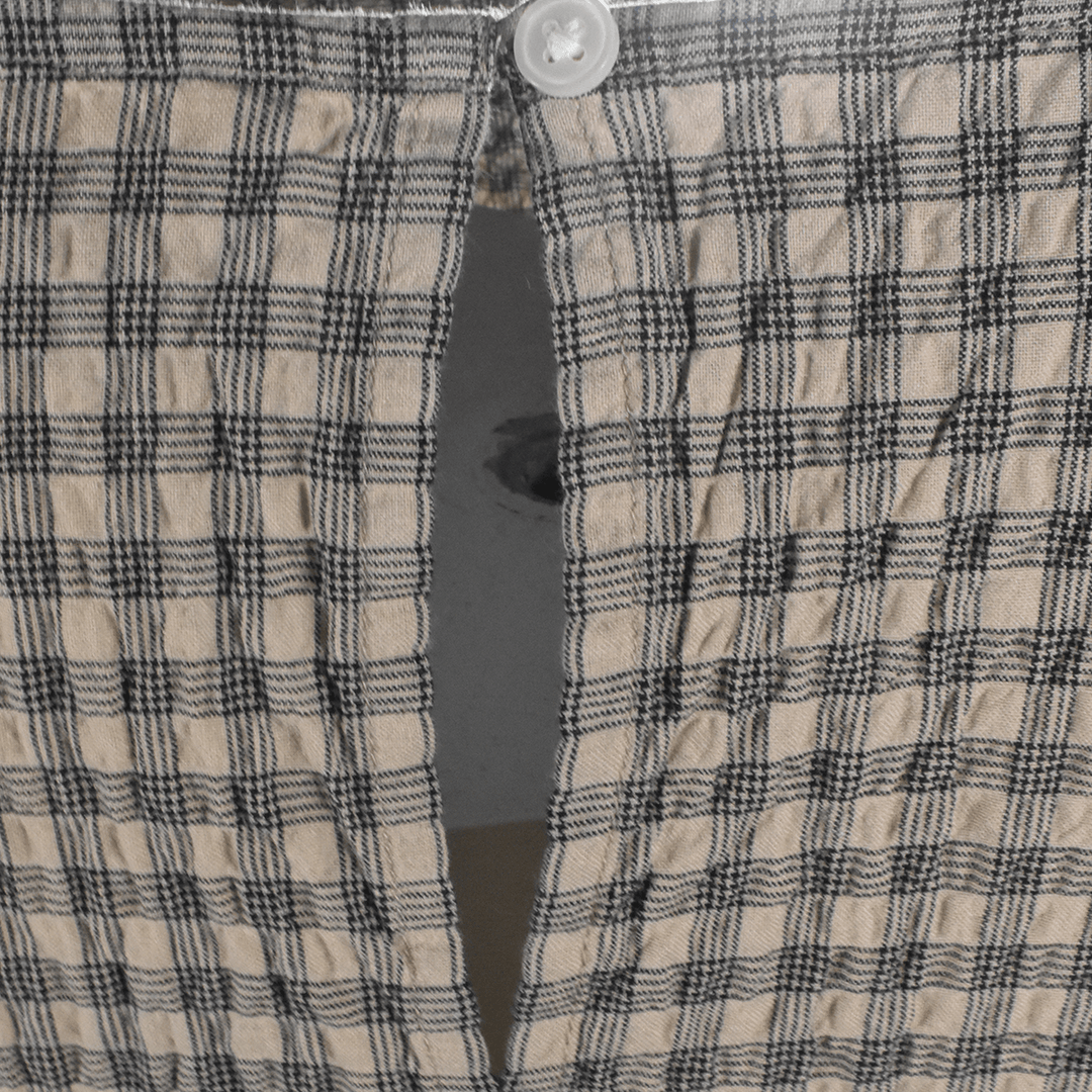 Levi's Women's Crop Top Brown Plaid Flare Out Relaxed Fit Tee