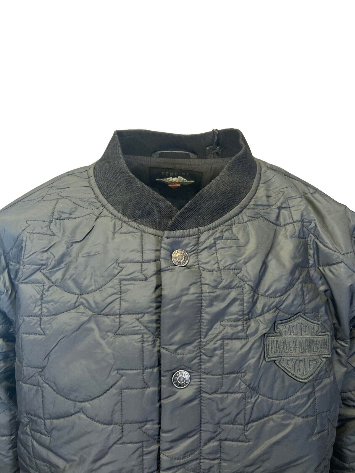 Branded Men's Grey All-Over Stitched Bar & Shield Logo Jacket (S84)