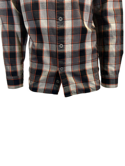 Harley-Davidson Men's Black & Ghost Gray Plaid Shirt Metal Bound Hooded (S88)