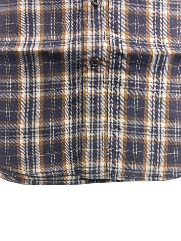 Carhartt FR Men’s Dark Brown Navy Plaid Shirt - Rugged Flex L/S CAT 2 (S375)