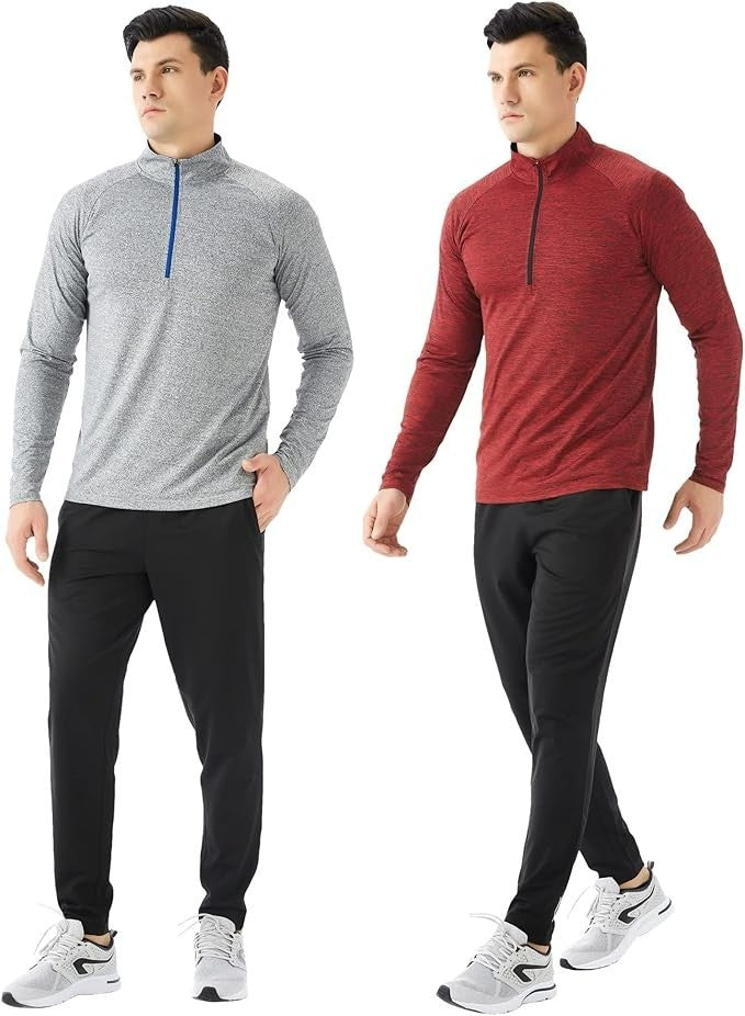 Tex2Fit Men's Sweater Quarter Zip Lightweight Premium - 1 Pack & 2 Pack