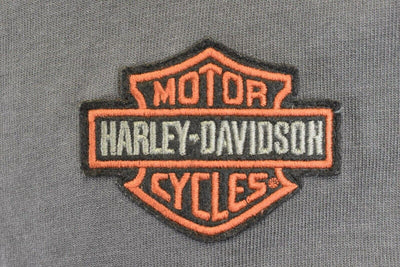 Harley-Davidson Men's Hoodie Orange Black 3-Tone Copperblock Full Zip (S01)