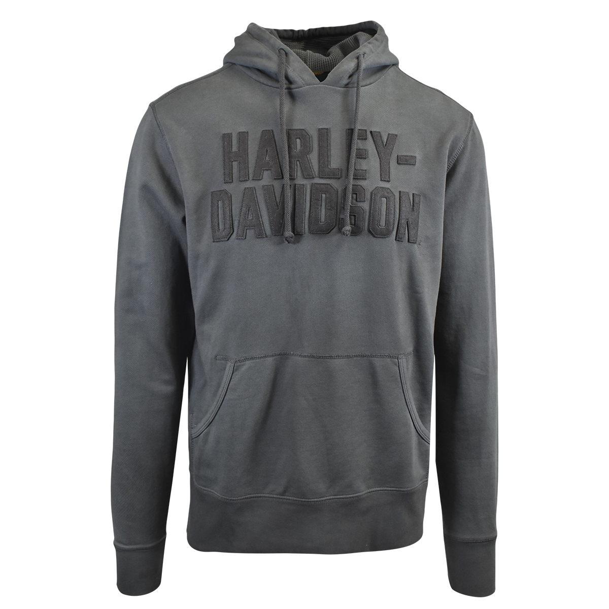 Harley-Davidson Men's Hoodie Grey Felt Lettering Pullover (S07)
