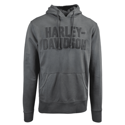 Branded  Men's Hoodie Grey Felt Lettering Pullover (S07)