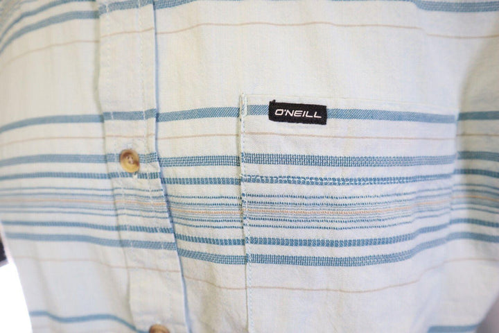 O'Neill Men's Shirt Blue Seafaring Orange Line Stripe Pocket S/S (S11)