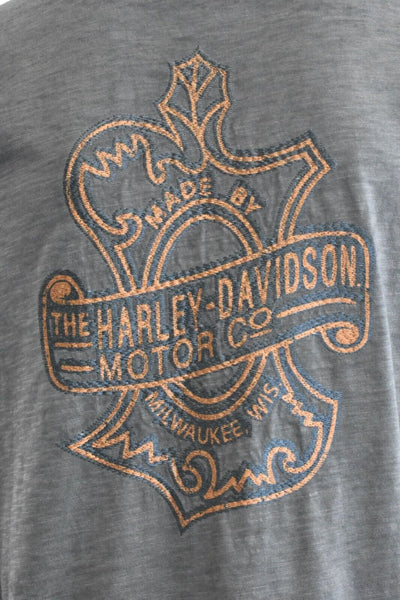 Harley-Davidson Men's T-Shirt Heather Sheen Logo Embroidery Right Chest (S80)