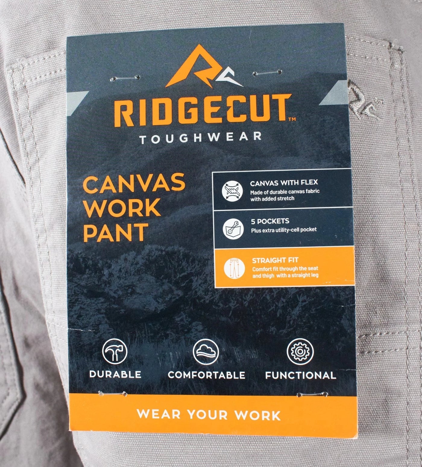 Ridgecut Men's Pant Straight Fit Mid-Rise Canvas Work Pants