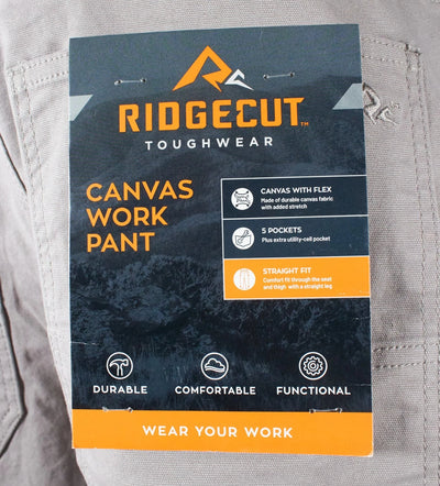Ridgecut Men's Pant Straight Fit Mid-Rise Canvas Work Pants