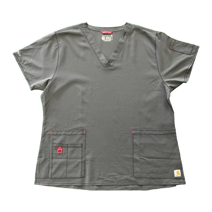 Carhartt Women's Scrub Force Pocket Rugged Flex V-Neck Solid Top D Ring (M03)